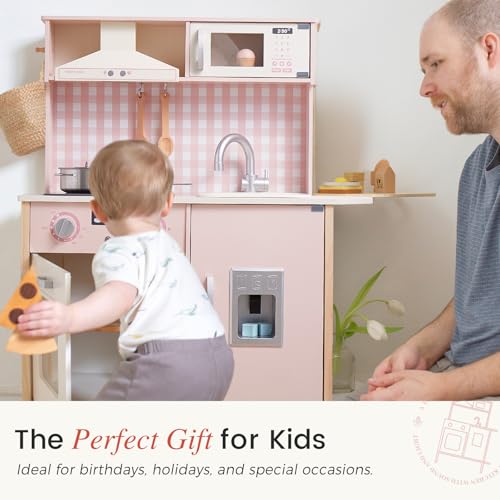 Wooden Kids Play Kitchen with Real Lights & Sounds C47377
