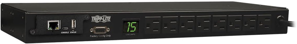 Metered PDU, 15A, 13 Outlets, 120V, 15 ft. Cord, 1U Rack-Mount Power G30410