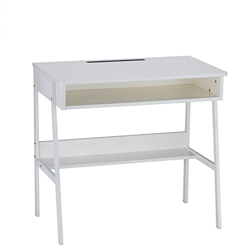 White W31.5*D19*H29.5 Wood Corner Desk Y63012