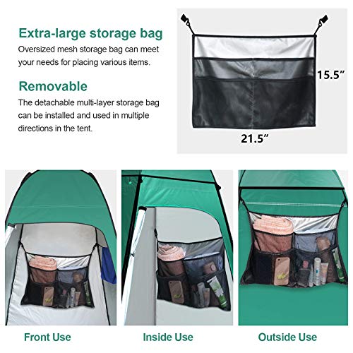 Pop-Up Privacy Tent Camping Portable Toilet Tent Outdoor Bathroom Changing Dressing Room Instant Privacy Shelters Extra-Tall UPF 50+ V8068