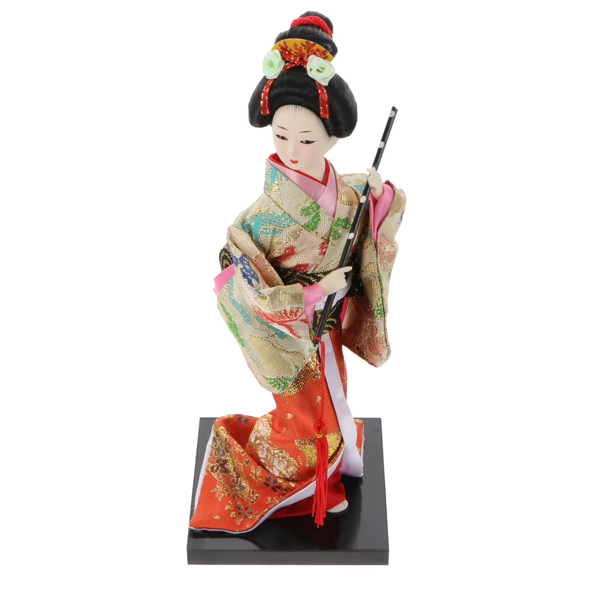 Kimono Geisha Ornament Doll Tabletop Crafts Foam Wood Woman M5243
