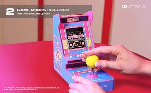 Ms. Pac-Man Joystick Arcade Classics Retro Games Mini Video Game Console 2 Game Modes V880