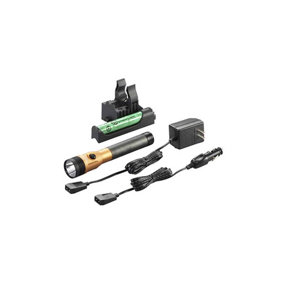 Orange Rechargeable LED Flashlight with Piggyback Charger E664
