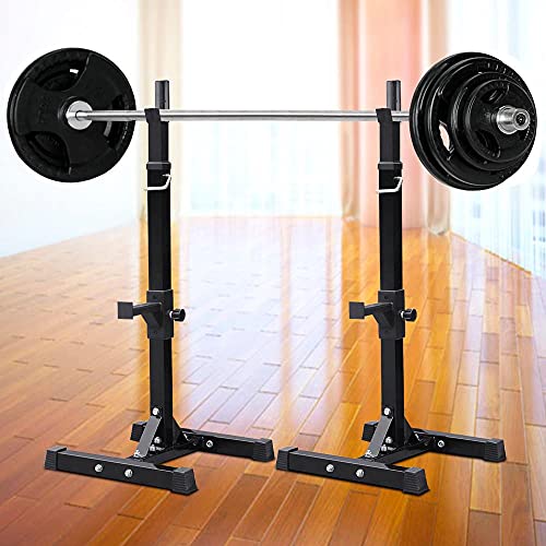 Pair of Adjustable Solid Steel Squat Rack Stands B54638
