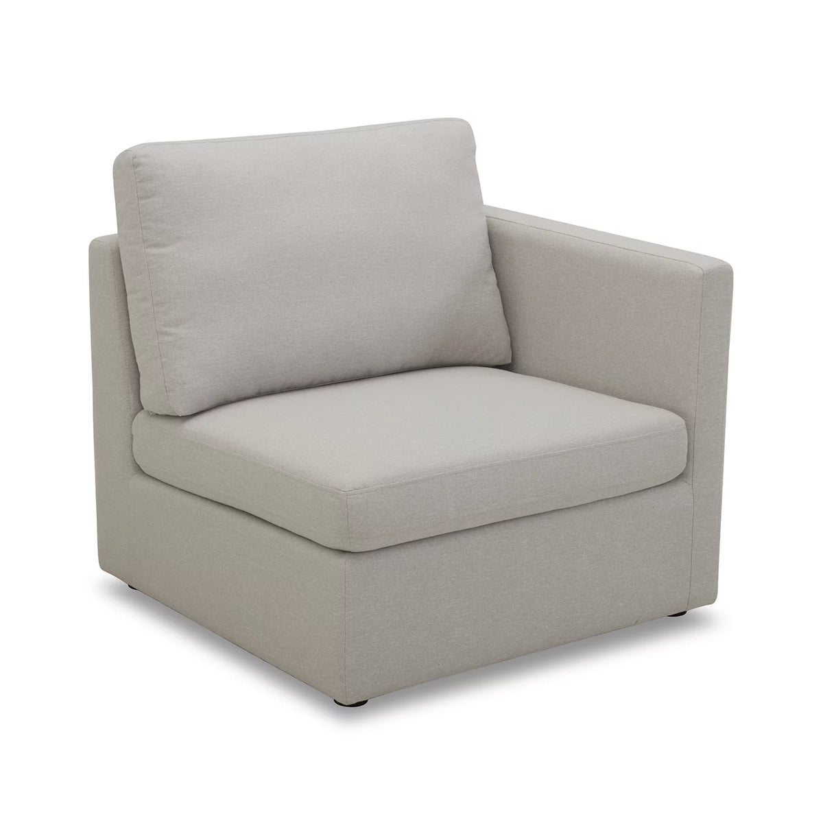 White Linen Modular Sectional Sofa with Storage Ottoman T741