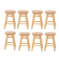 1/12 Wooden Unpainted Round Bar Stool Model D1050
