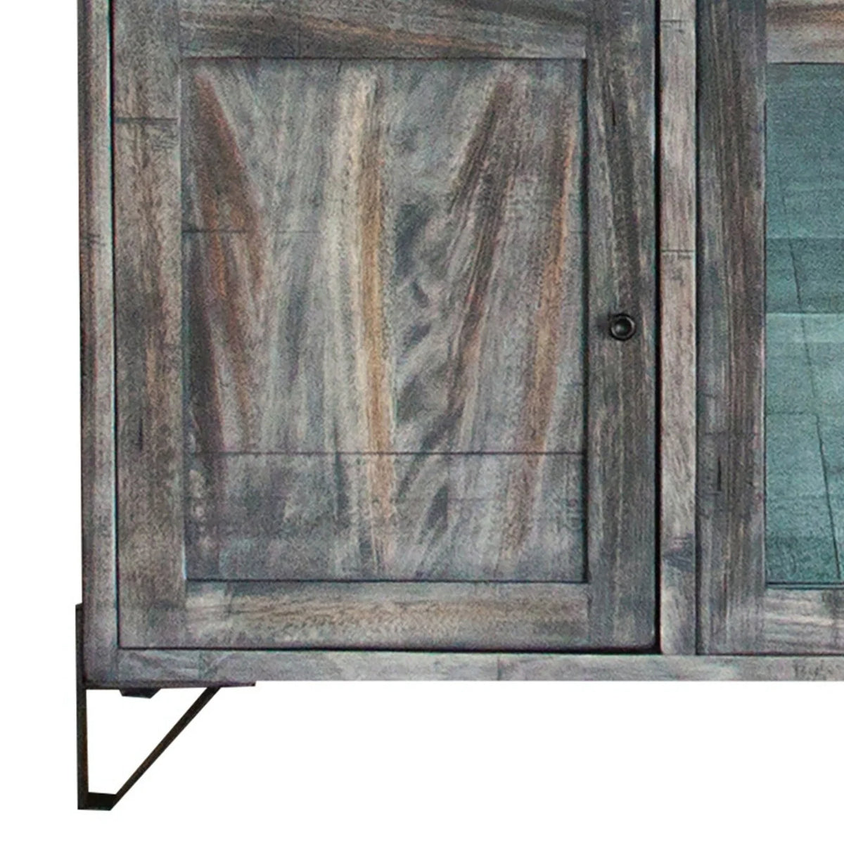 80 Inch 4 Drawer 4 Door Gray Solid Wood TV Entertainment Console S4828