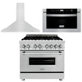 36 in. Dual Fuel Range, Range Hood, Microwave Drawer C759344