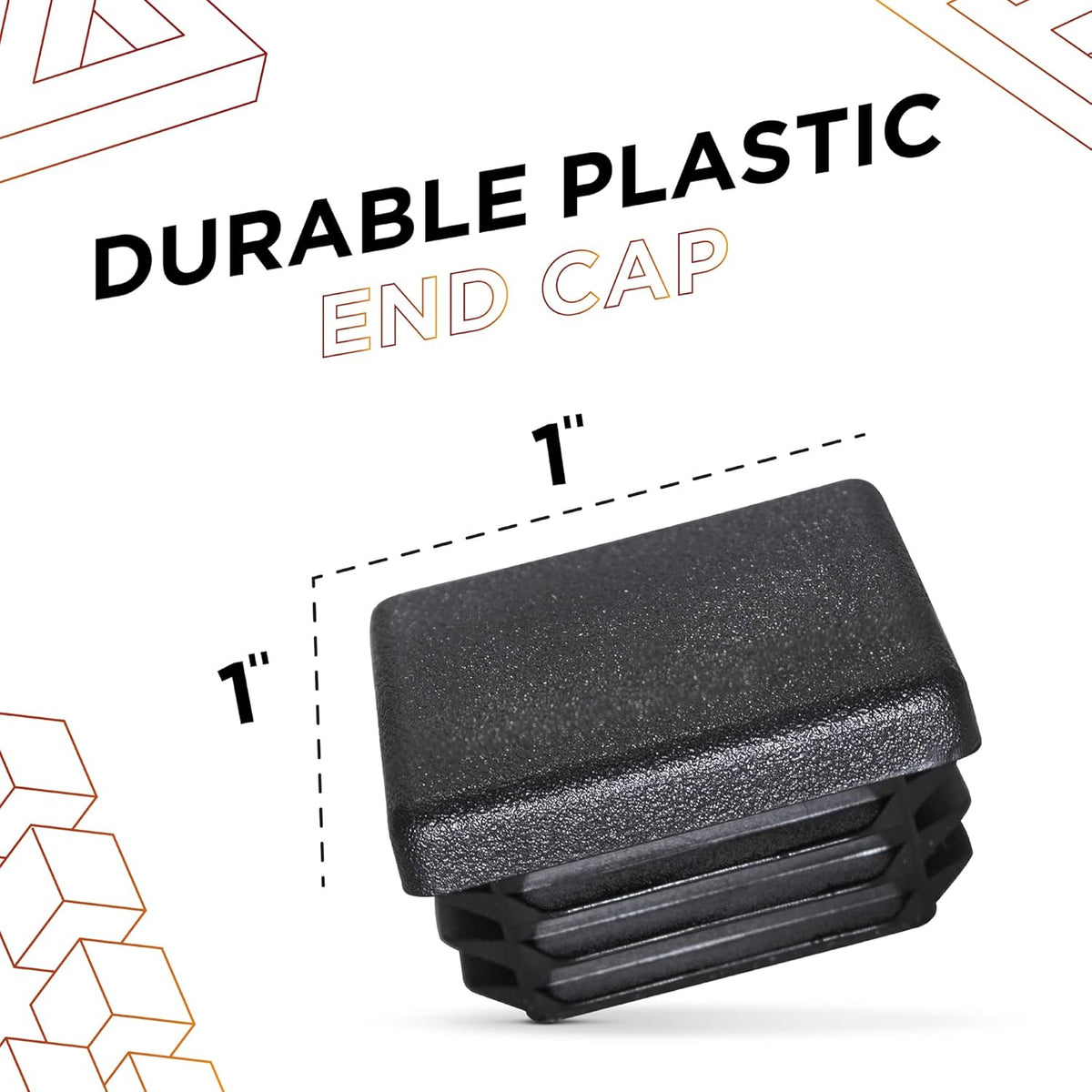 1 Inch Square Black Plastic Plug Insert, 100 Pack B75729