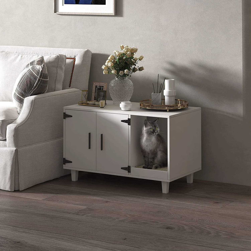 Cat Litter Box Enclosure with Scratch Pad G96479