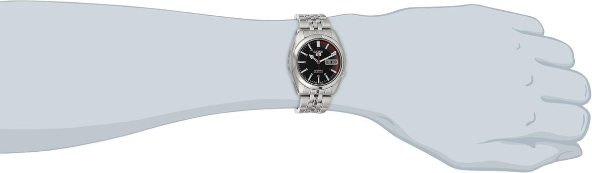 Automatic Watch with Black Dial, Day/Date Calendar, Luminous Hands, Stainless Steel Case & Bracelet K27181