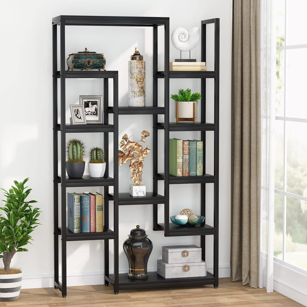 6-Tier 70.9 inch Tall Black Bookshelf U8132