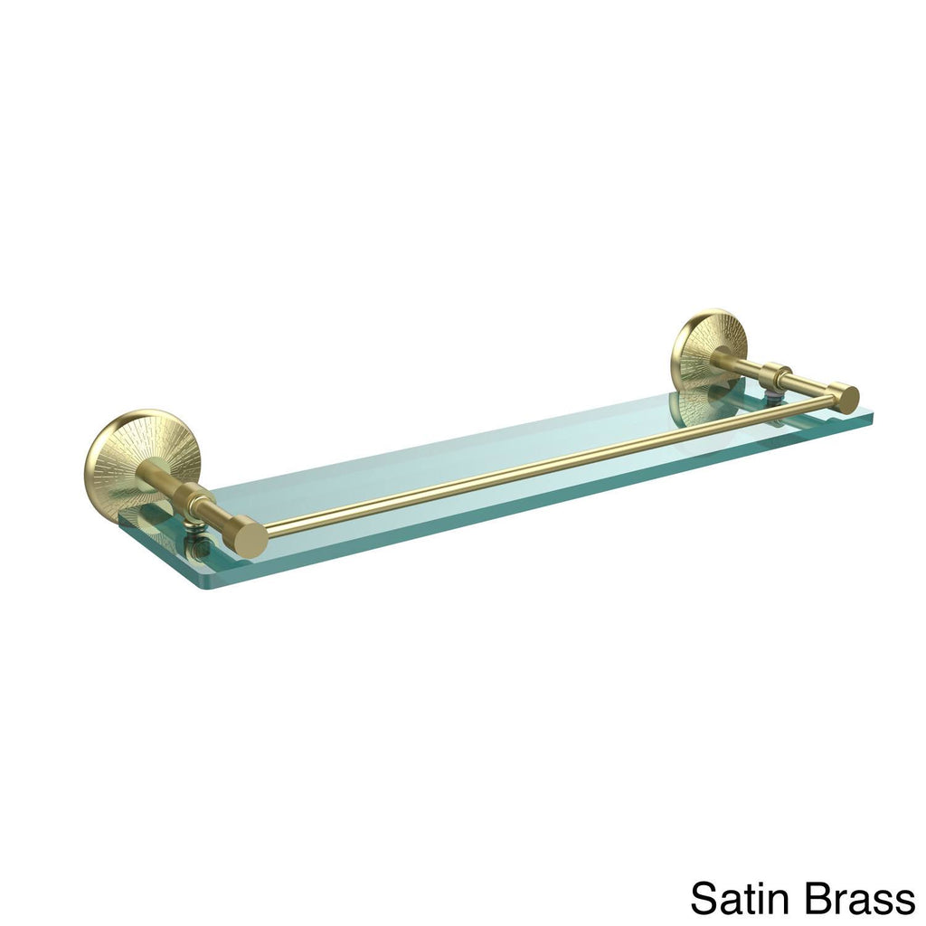 22-inch Tempered Glass Shelf with Gallery Rail Antique Pewter X850401