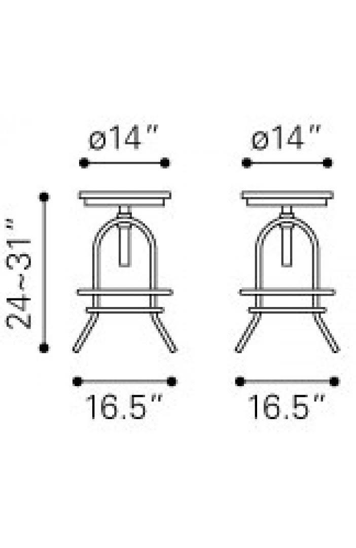 Distressed Natural Counter Stool I383