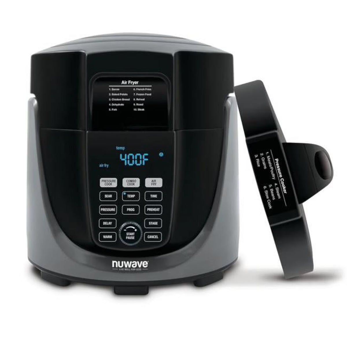 6 qt. Black Programmable Digital Air Fryer with Pressure Cooker I689027