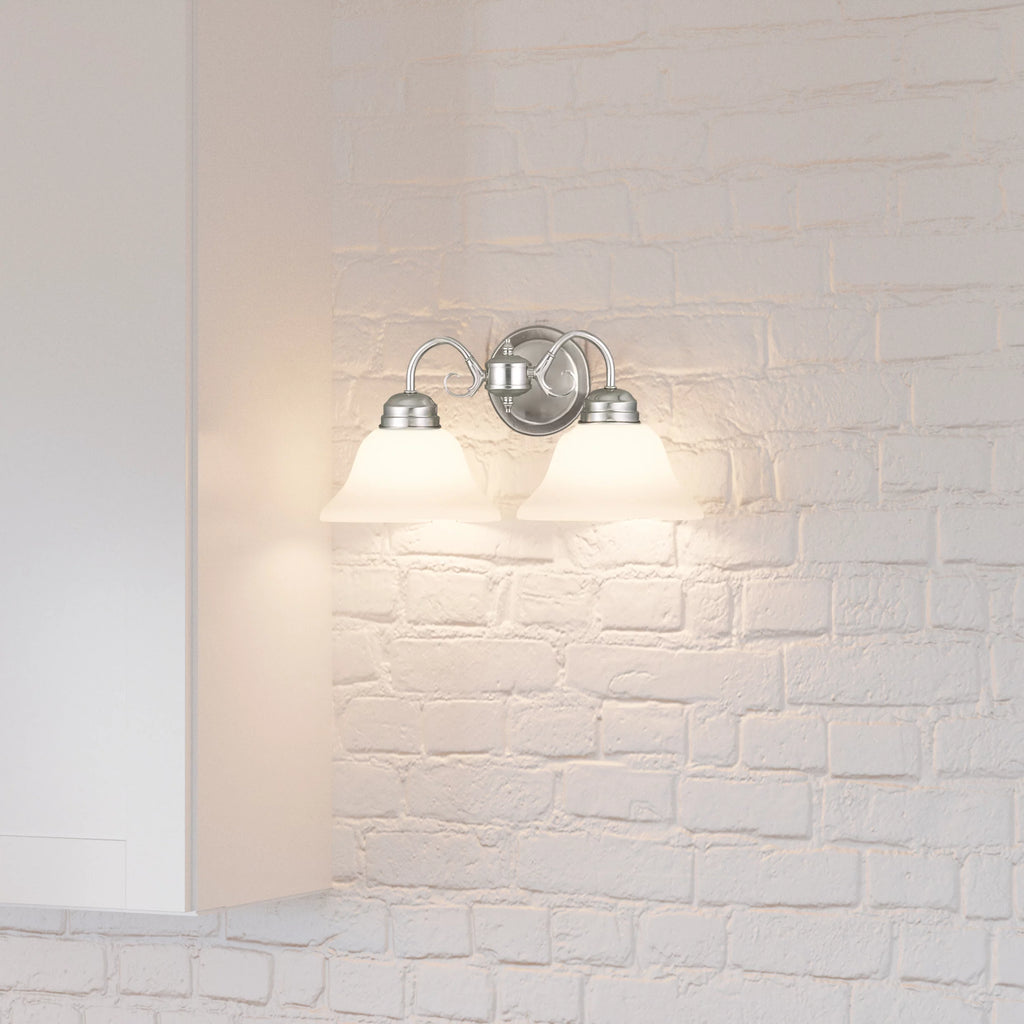 2-Light Dimmable Wall Light with Alabaster Glass O303440