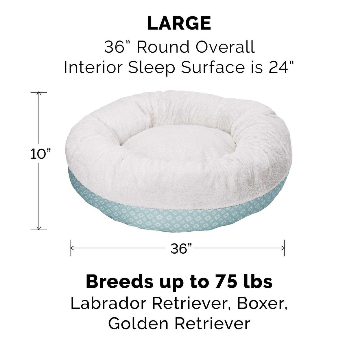 Plush Diamond Print Donut Pet Bed Z92277
