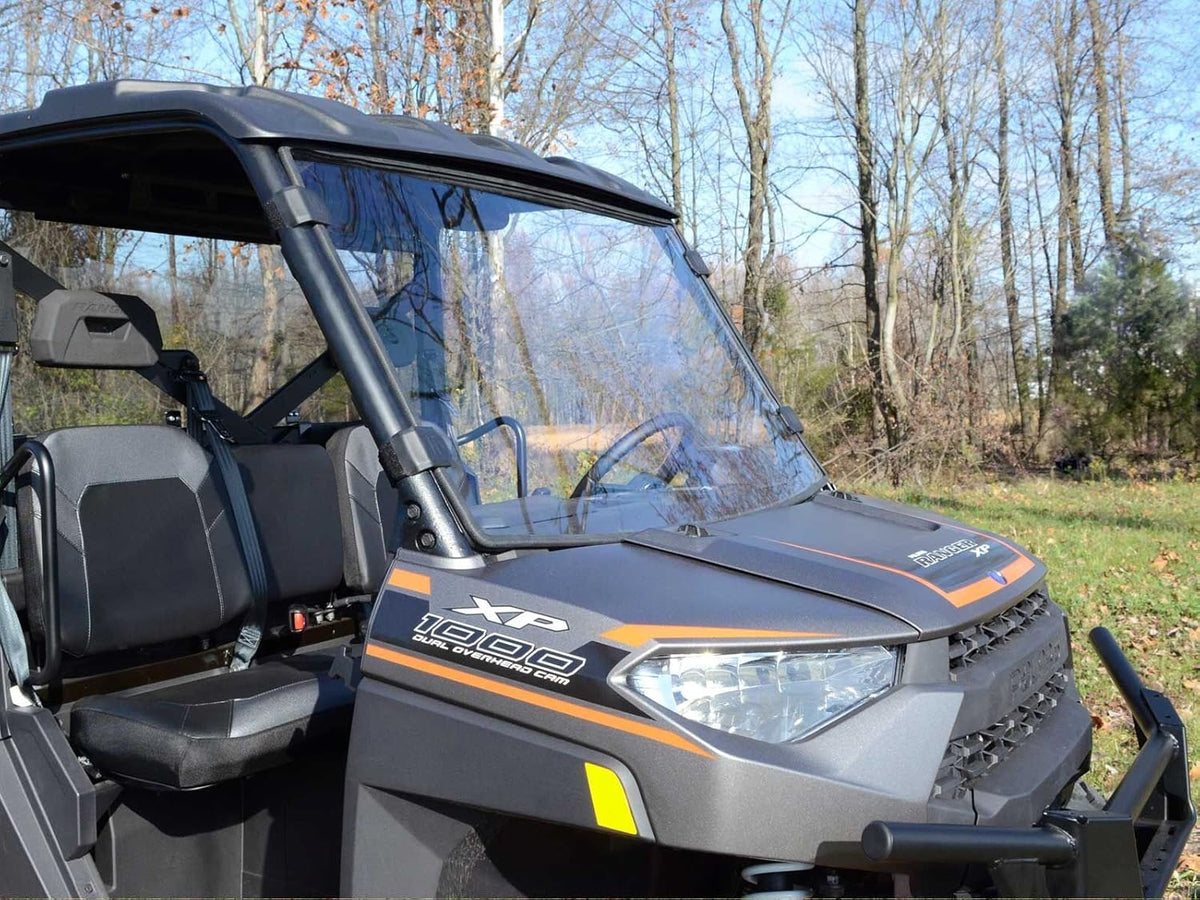 Full Front Windshield for Polaris Ranger XP 900 / XP 900 Crew, 1/4 Clear Polycarbonate H355