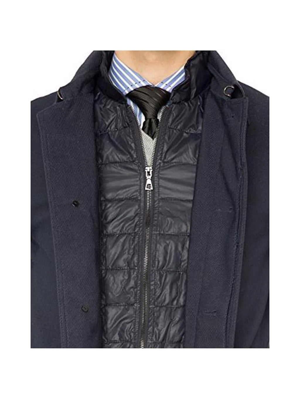 Navy Blue Insulated Coat X661