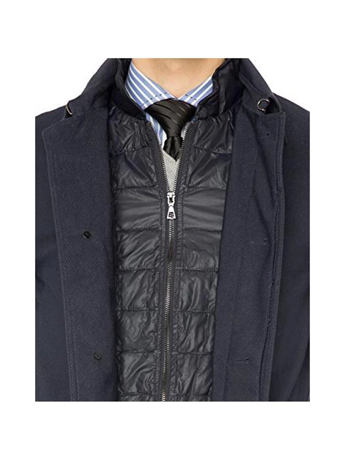 Navy Blue Insulated Coat X661