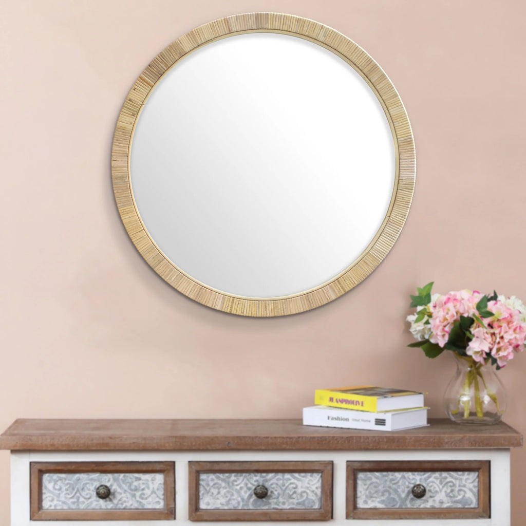 Rattan Round Wall Mirror T297