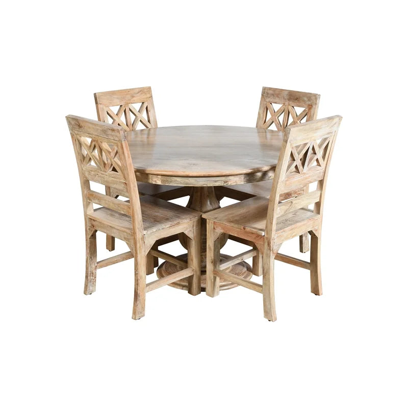 48" Round Solid Wood Dining Table F7064