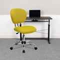 Yellow Mid-Back Mesh Padded Swivel Task Office Chair E6395
