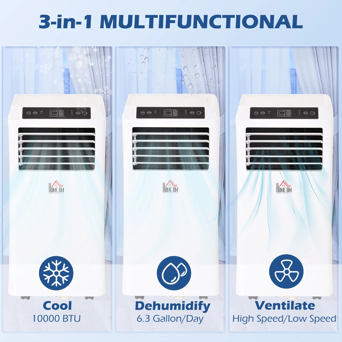 10000 BTU Portable Air Conditioner with Remote Control, White C905028