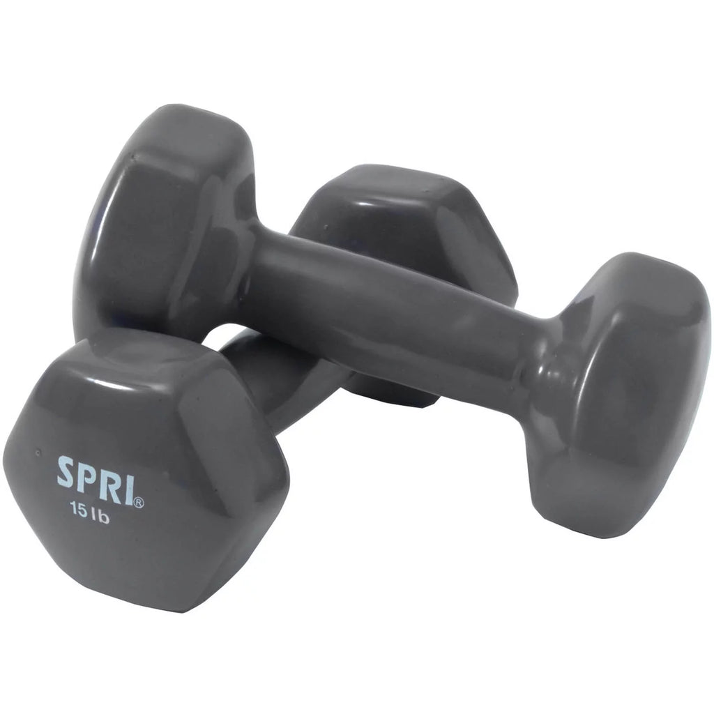 15 lb Pair Grey Dumbbells Z54182