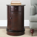Dark Cherry Oval Swivel Storage End Table F866533