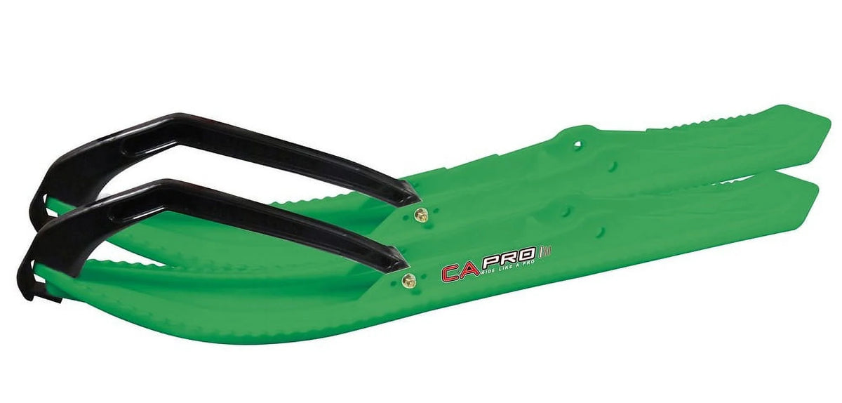 Green BX Snowmobile Skis with 6" Round Bars Complete Kit R7153