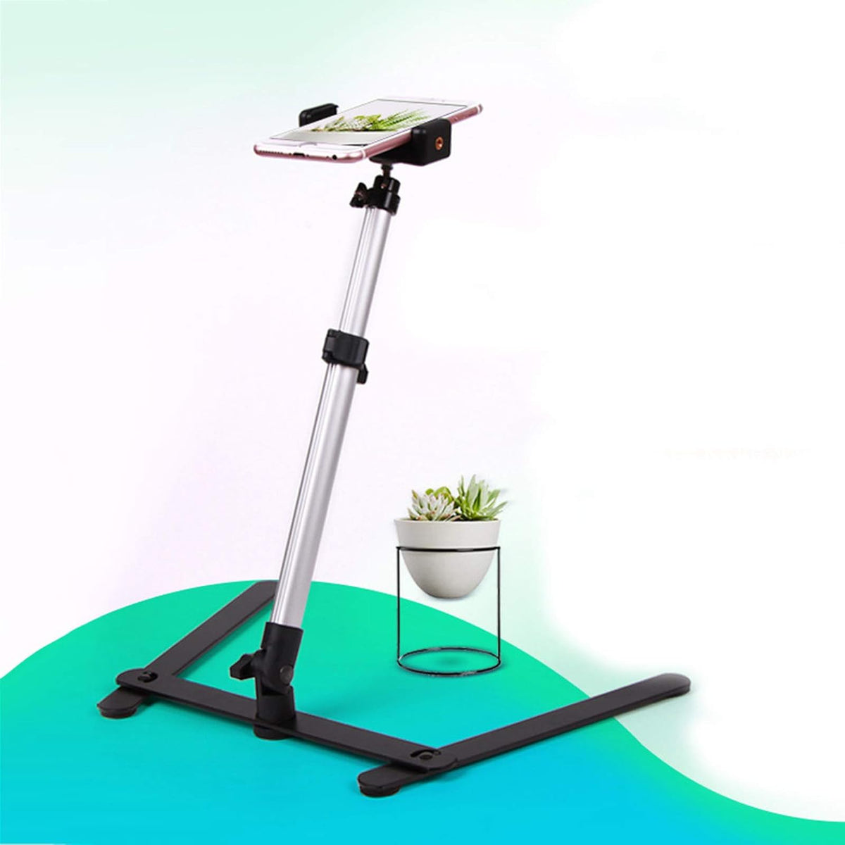 Pack of 2 Adjustable Overhead Phone Tripod Stand with Cellphone Holder I364740