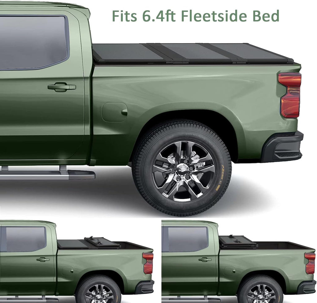 Hard Tri-Fold Truck Bed Tonneau Cover for 2019-2022 Ram 1500, 6.4ft Bed C7548