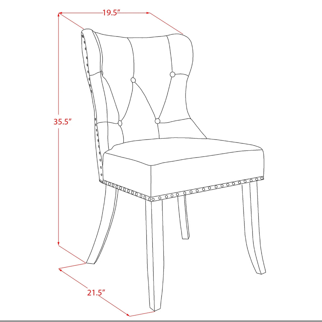 Mid Century Dining Chairs with Blue Linen Fabric Seat A972