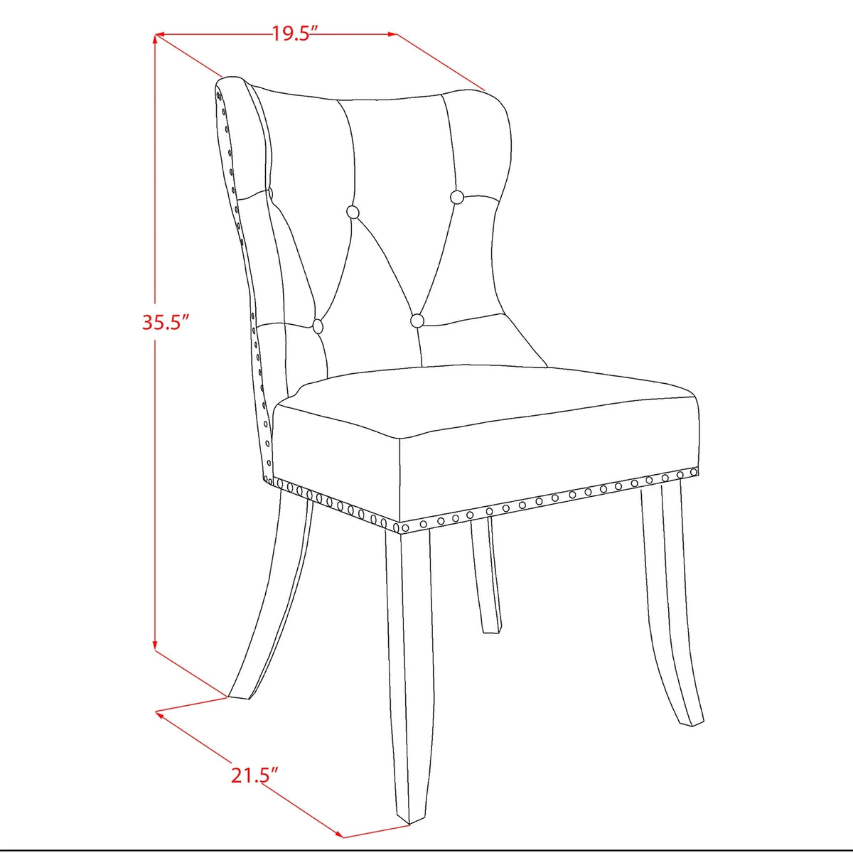 Mid Century Dining Chairs with Blue Linen Fabric Seat A972