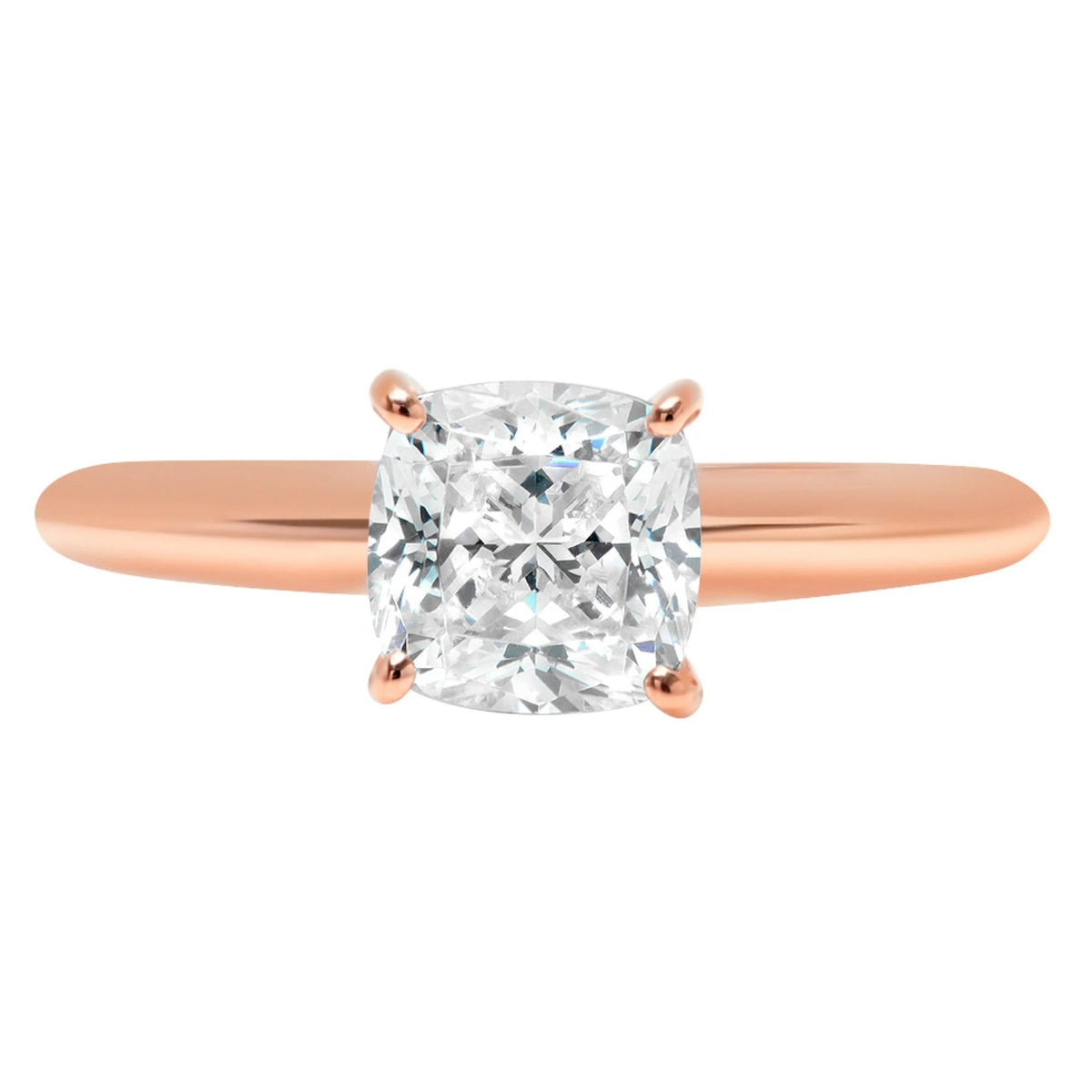18K Rose Gold Solitaire Engagement Ring size 3.5 B6717