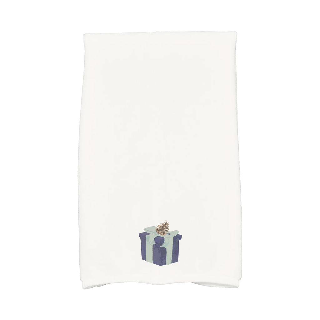 Navy Blue Holiday Print Kitchen Towel Q204