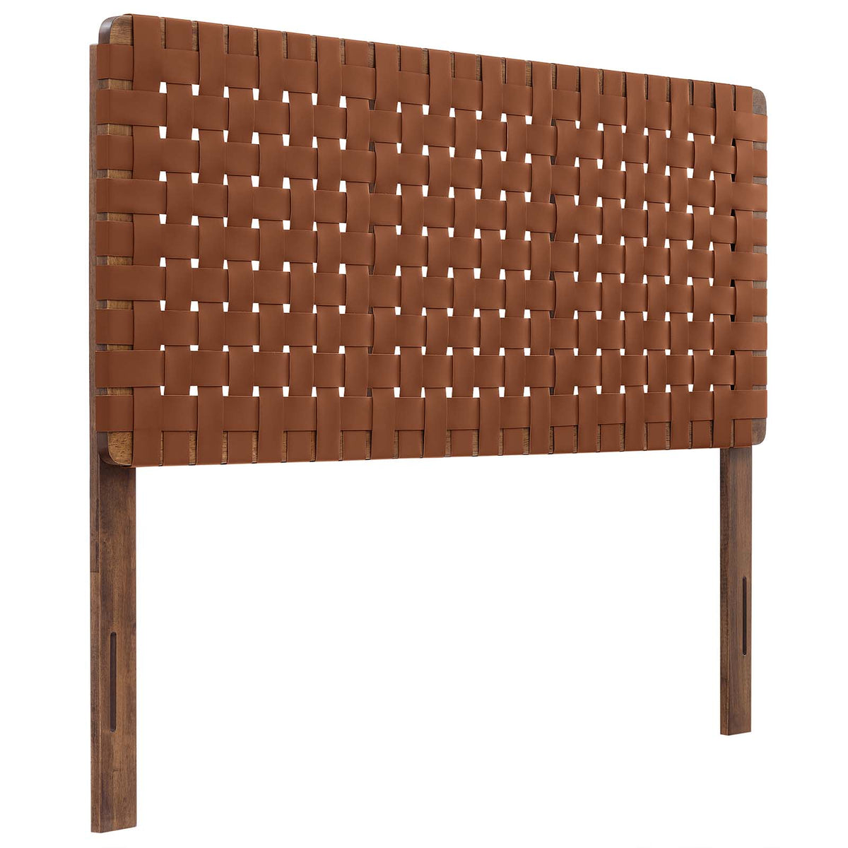 Full Vegan Leather Headboard in Walnut Brown P9710