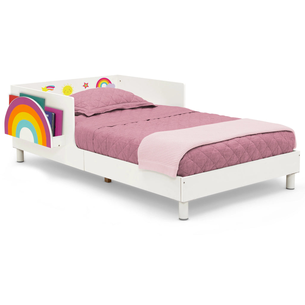 White Toddler Bed with Interchangeable Shelf W742940