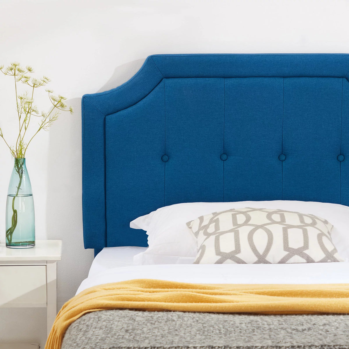 Twin Upholstered Platform Bed Frame with Adjustable Headboard U876693