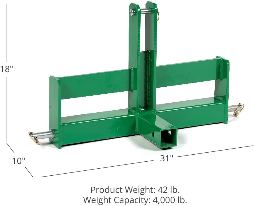 Tractor Drawbar with Suitcase Weight Brackets, 2 Receiver, CAT 1 3-Pt Y4035