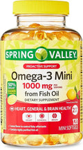 Omega-3 Fish Oil Supplement, 1000 mg, 120 Mini Softgels D492