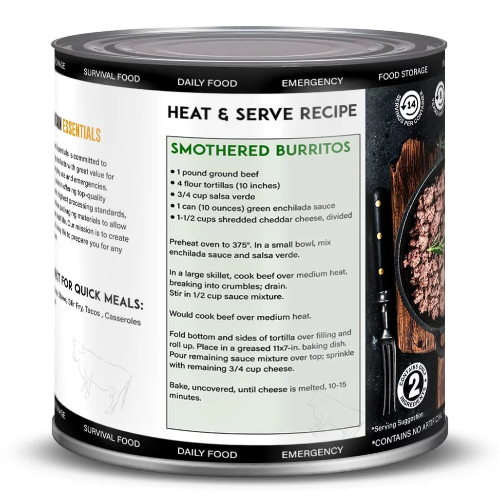 6 Cans Pack Canned Ground Beef 28 Ounce Cans Fully Cooked W10522