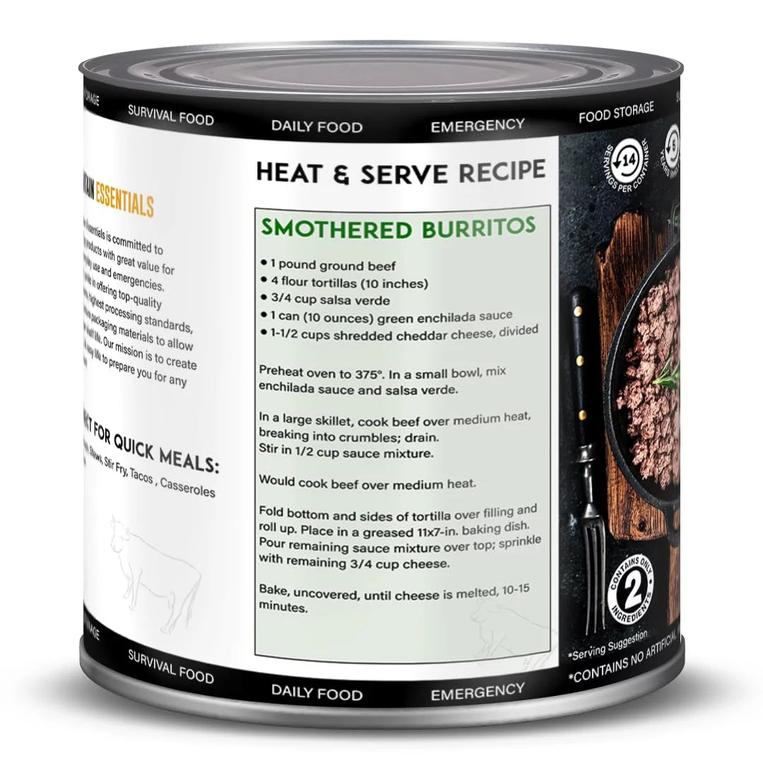 6 Cans Pack Canned Ground Beef 28 Ounce Cans Fully Cooked W10522