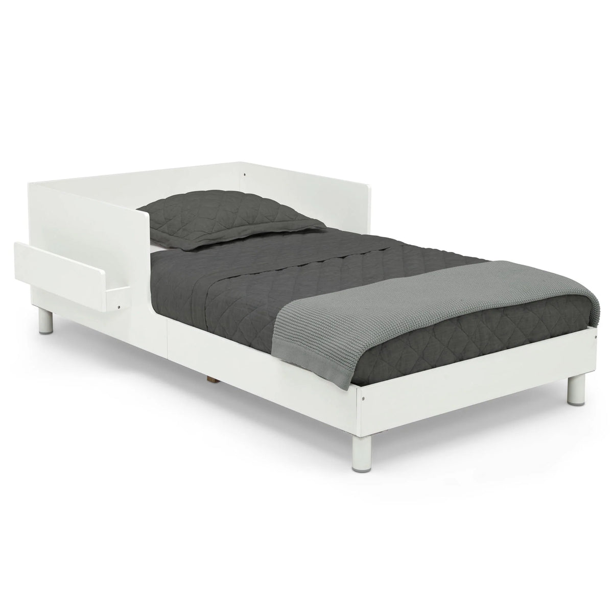 White Toddler Bed with Interchangeable Shelf W742940