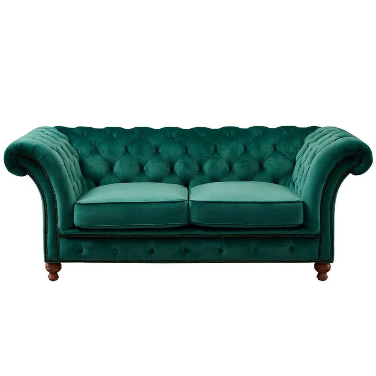 Green Fabric Sloped Arm Loveseat H975545