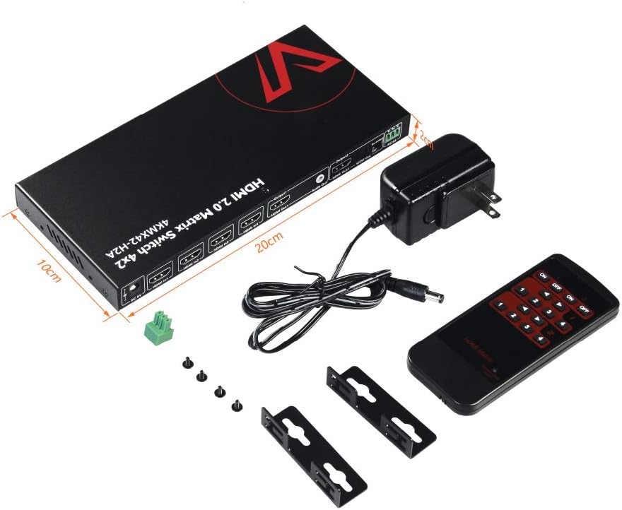 HDMI 2.0 Matrix Switch 4x2 4K@60Hz HDR ARC HDCP 2.2 18Gbps X1584