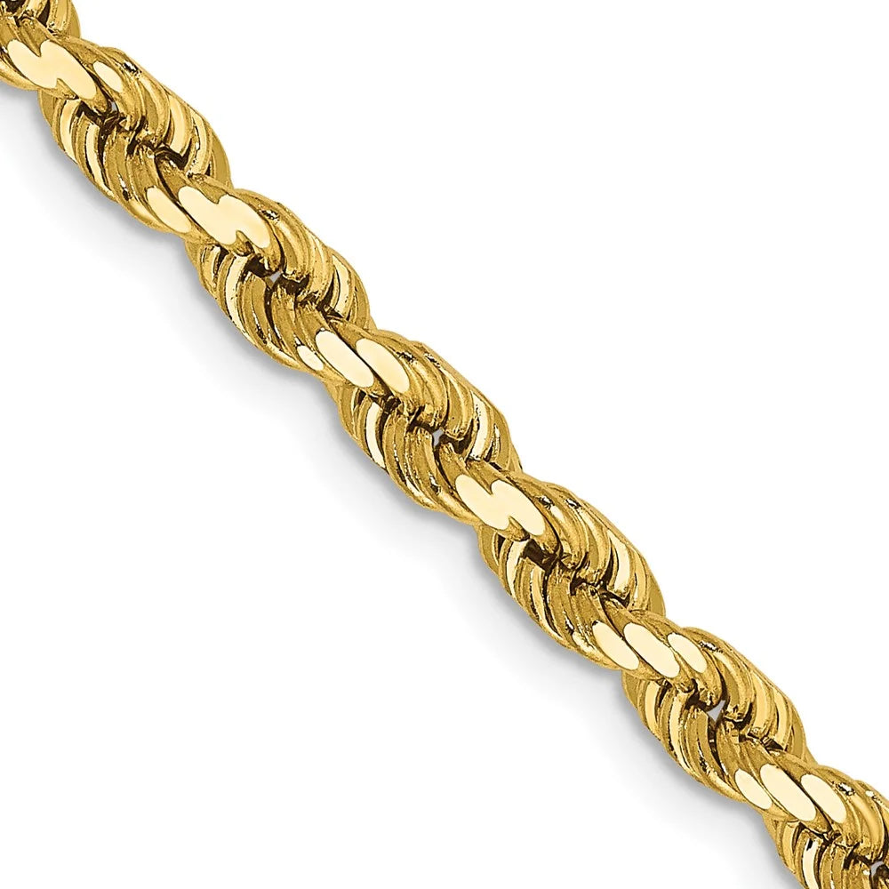 14 Karat Yellow Gold 4mm Diamond-cut Rope Chain R407