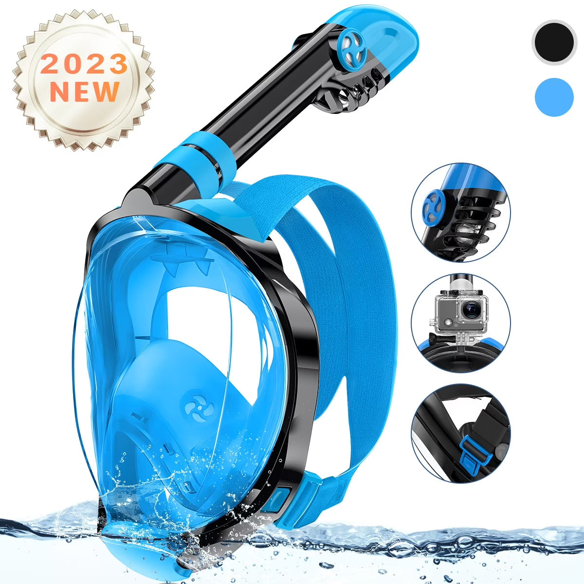 Full Face Snorkel Mask with Camera Mount X352