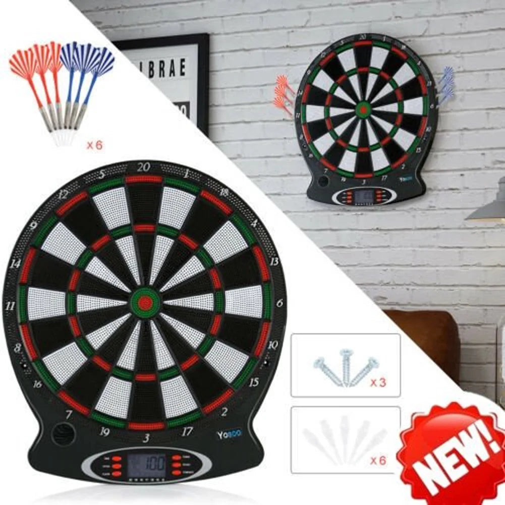 Electronic Hanging Dartboard with 6pcs Darts Q9788
